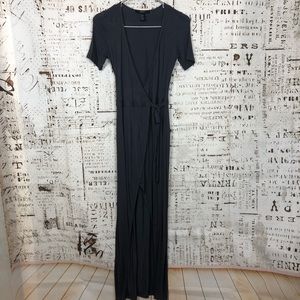 Gray Wrap Around Maxi Dress